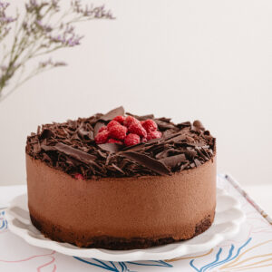 Torta de mousse de chocolate y frambuesa
