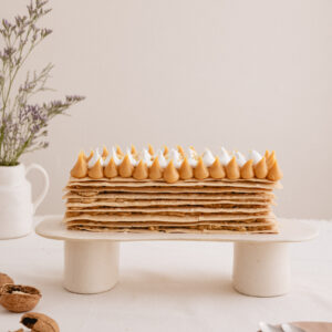 Barra de hojarasca, manjar y nuez